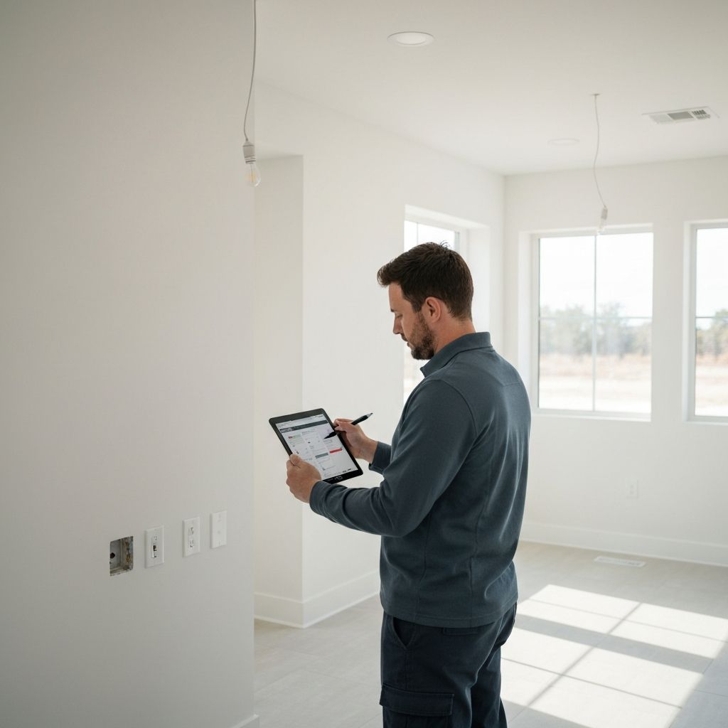 Tecnico documentando inspeccion tecnica con tablet